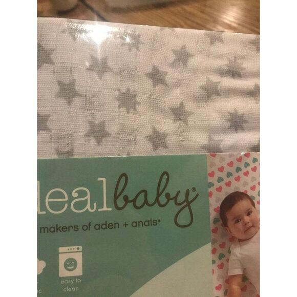 Aden + Anais Crib baby crib toddler Sheet muslin gray stars - Picture 2 of 7